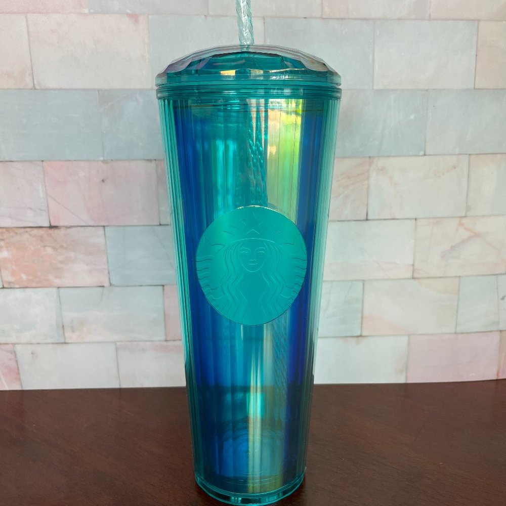 Starbucks NEW 2021 Shiny Turquoise Blue Tumbler